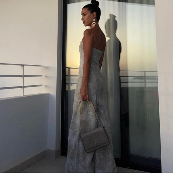 Zara Printed Linen Blend Jumpsuit - Picture 4 of 13